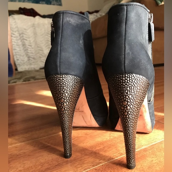 Herve Leger Women Mercer Blue Vero Cuoio Ankle Boots W Dust Bag US 9 - Picture 3 of 11